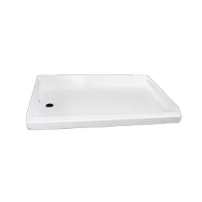 SP2440WL – S.RECREATION Shower Pan, 24 Inch x 40 Inch x 3.47 Inch To 4.16 Inch Left Hand Drain White High Impact ABS